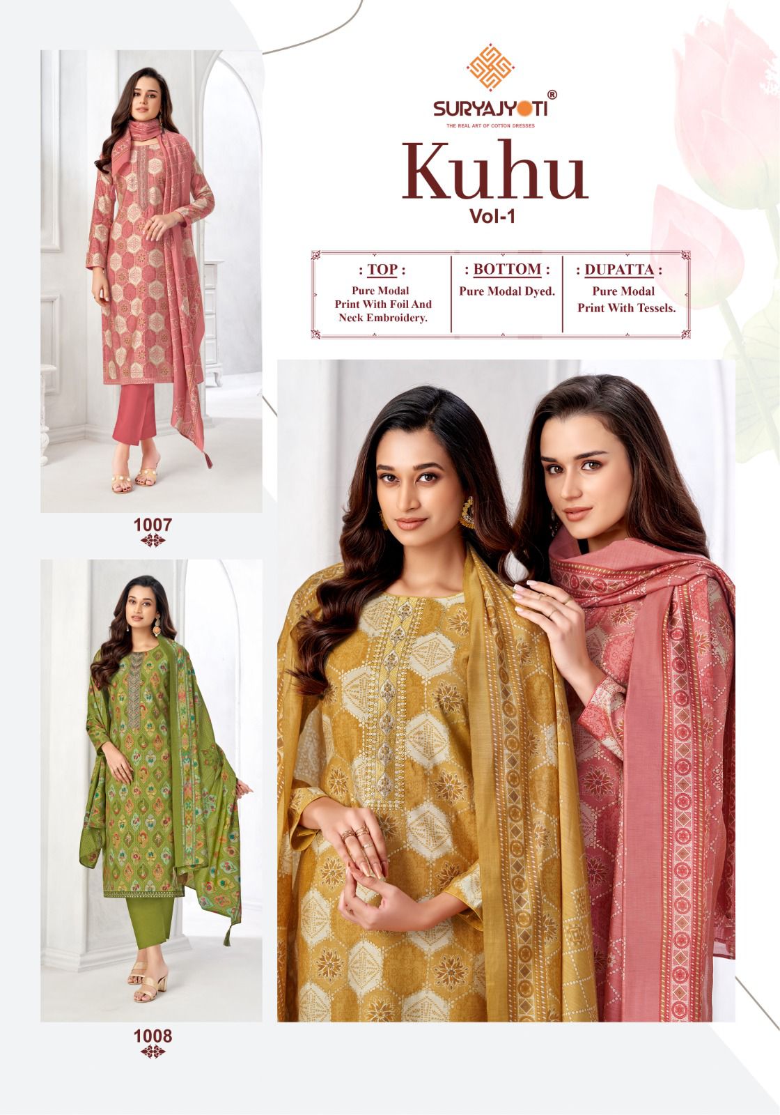 Kuhu Vol 1 By Suryajyoti Modal Printed Dress Material Exporters In India